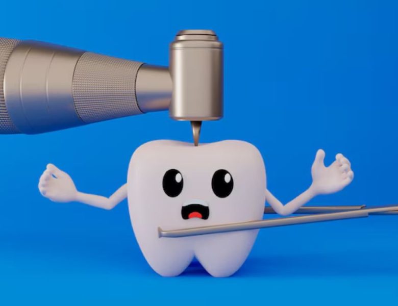 Une dent se fait soigner à l'aide d'un pivot ou implant dentaire.