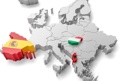 europe map albanie espagne et hongrie