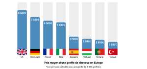 comparatif prix greffe de cheveux europe 2500 greffons