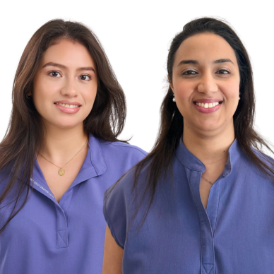 Sofia Valdivia et Houria Rmiqi, assistantes dentaires à la clinique El Cedro Barcelona